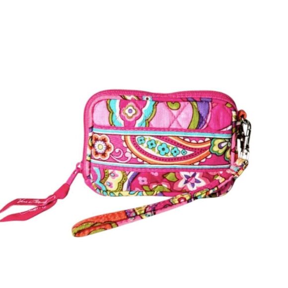 VERY BRADLEY Zip Around Wristlet In Pink Swirls - Picture 1 of 5
